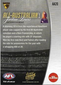 2015 Select AFL Honours Series 2 - All-Australian 2014 #AA20 Jordan Lewis Back
